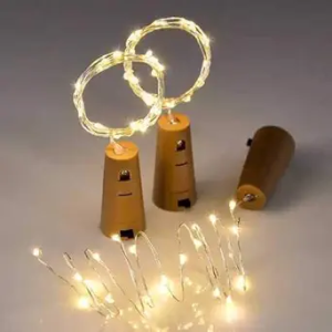 harshlove 20 led wine bottle cork lights | copper wire string lights | 2m battery operated fairy lights | diy craft lights (warm white, 2 units)