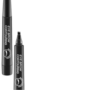 eyebrow pen 4 micro fork tip for flawless, natural looking brows waterproof, long lasting, sweat resistant clear eyebrow microblading pen (black)