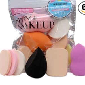 6 in 1 beauty blender set multi color makeup sponges and powder puff sponge, essential beauty tools for flawless makeup application