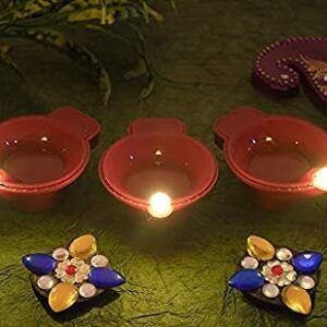 harshlove led light water sensor diya no electricity needed artificial flameless candle best for decorations for all occasions ganapati navratri diwali wedding party ( set of 6 ) brand: harshlove