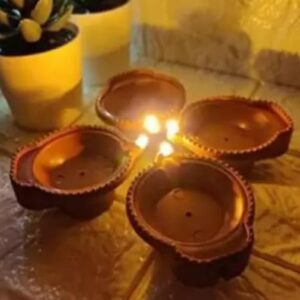 harshlove led diyas with water magic sensing technology magic water sensor eco friendly e diya candle plastic (pack of 12) table diya set (height: 1 inch)