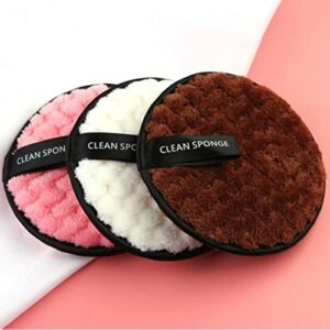 2 piece round makeup remover pads double layer, reusable face cleansing puffs perfect for home and salon use, multicolor