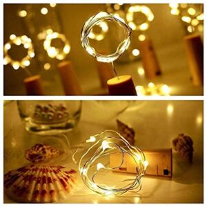 harshlove battery powered wine bottle cork copper fairy string lights, 20 led, 6.5 ft pack of 6