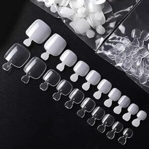 500pcs false toe nails natural clear artificial nails for nail art complete with free tip box