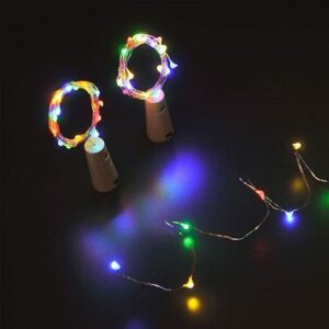 harshlove 20 led wine bottle cork lights copper wire string lights (multicolor, pack of 2) (multicolor lights)