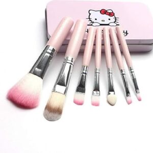 set of 7 bushes set, hello kitty brush set with pink box