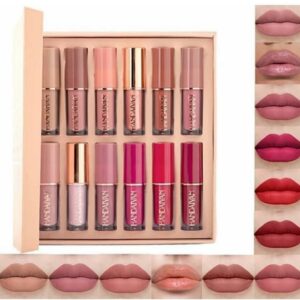 lipstick set of 12 matte velvet mini liquid lipstick set for women