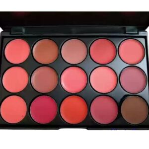 professional 15 colour cream blush palette, matte and shimmer finish, multi shade collection