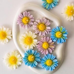 flower shaped floating candles for water bowl set of 12 | scented decorative candles with rose fragrance | perfect for diwali, party and wedding