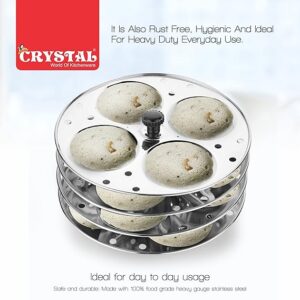 crystal stainless steel idli plates (4x4) 1 liter